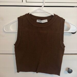Zara cropped sweater tank top